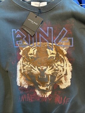Anine Bing KIDS Black Sweatshirt with Tiger